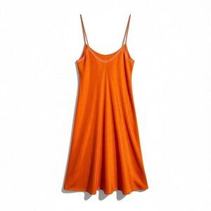 Brazeau Tricot Woman slip dress orange size 0 XS silk blend spaghetti straps